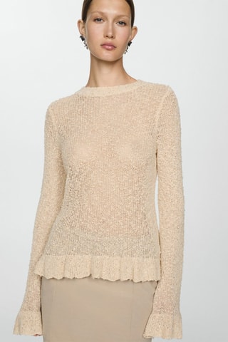 Pull-over bords volantés - Beige