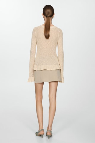 Pull-over bords volantés - Beige
