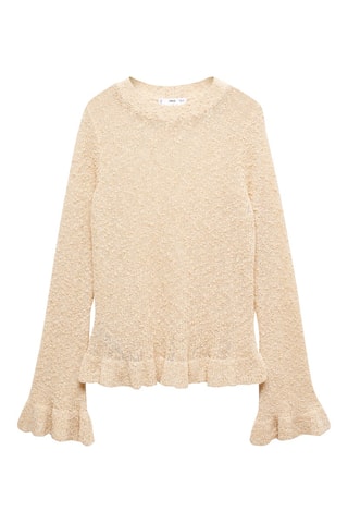 Pull-over bords volantés - Beige