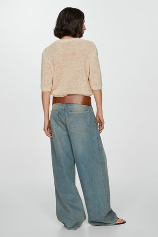 Pull-over 100% coton manches courtes - Beige