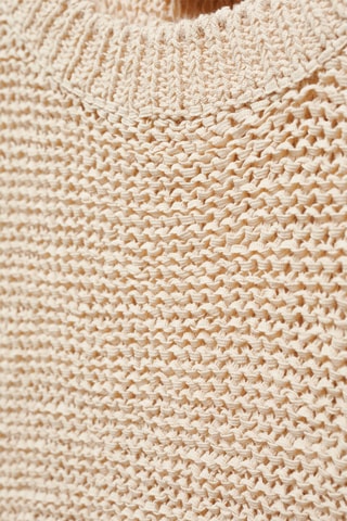 Pull-over 100% coton manches courtes - Beige