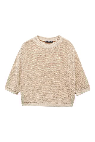 Pull-over 100% coton manches courtes - Beige