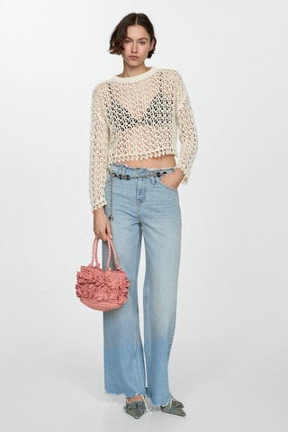 Pull-over crochet coton - Blanc