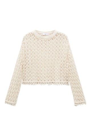 Pull-over crochet coton - Blanc