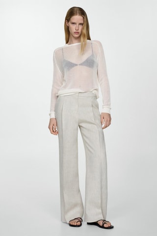 Pull-over semi-transparent maille - Blanc