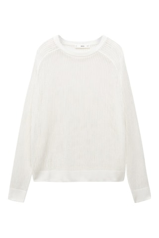 Pull-over semi-transparent maille - Blanc