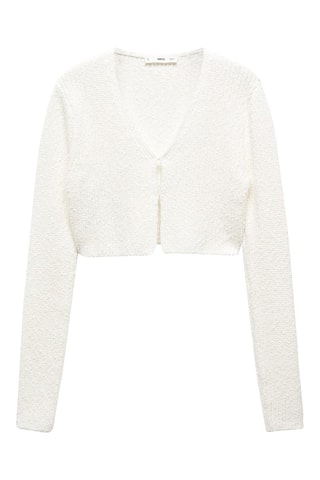 Cardigan crop maille - Blanc