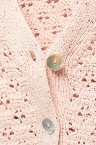 Cardigan maille ajourée - Rose