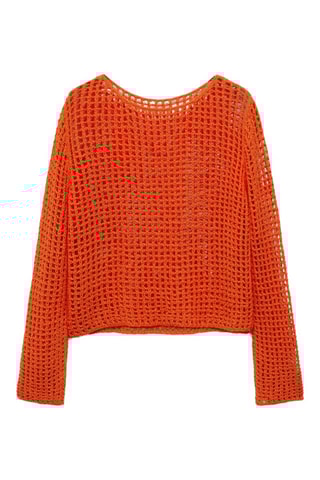 Pull en maille ajourée - Orange