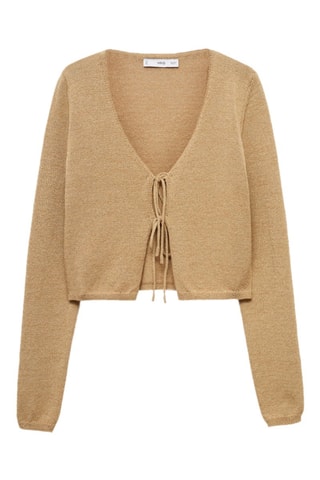 Cardigan maille noeud - Doré