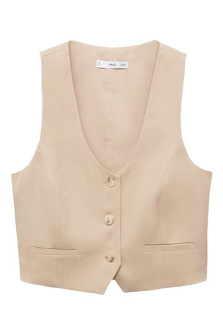 Gilet Lyocell crop - Beige
