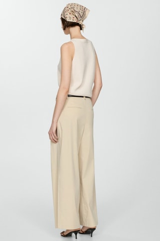Gilet maille côtelée - Blanc cassé