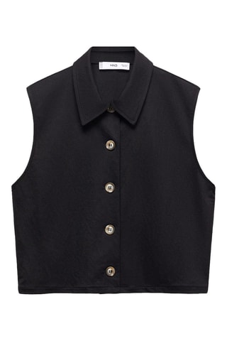 Gilet col chemise - Noir