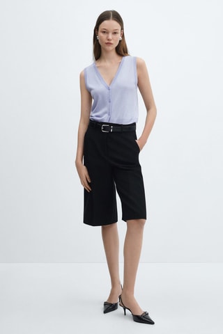 Gilet maille boutons - Bleu