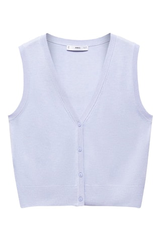 Gilet maille boutons - Bleu