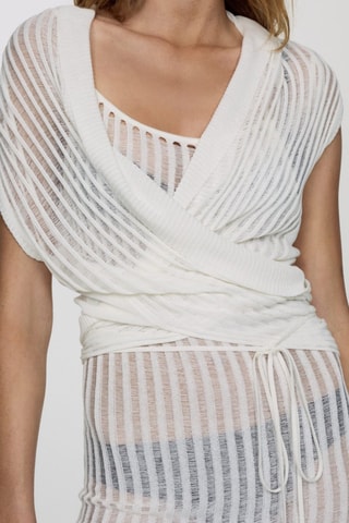 Gilet point croisé - Blanc