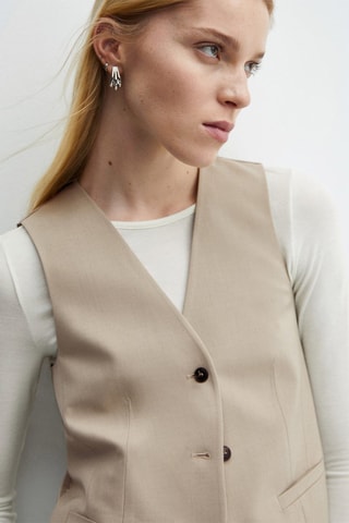 Gilet costume boutons - Beige
