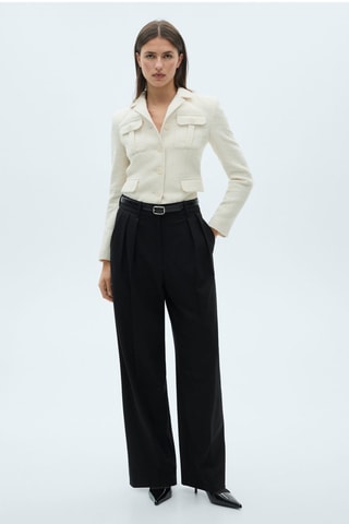 Pantalon pinces wideleg - Noir