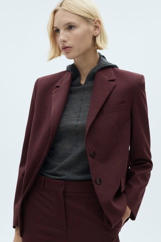 Pantalon de costume fines rayures - Bordeaux