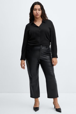 Pantalon droit simili-cuir - Noir