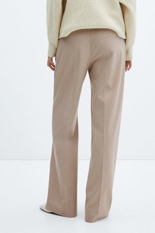 Pantalon wideleg taille élastique - Beige