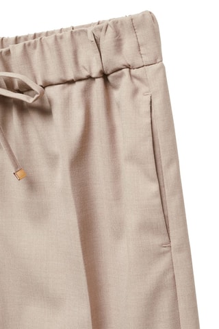 Pantalon wideleg taille élastique - Beige