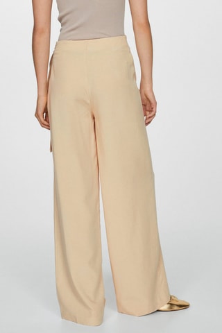 Pantalon Lyocell détail noeud - Beige