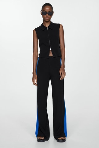 Pantalon maille coton lin - Noir
