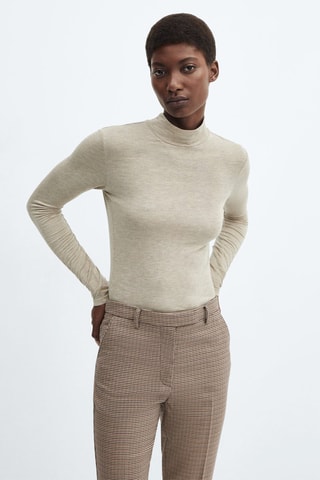 Pantalon skinny taille normale - Beige