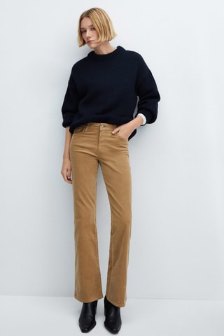 Pantalon flare taille normale velours câtelé - Marron moyen