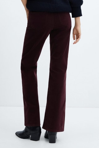 Pantalon flare taille normale velours câtelé - Lie de vin