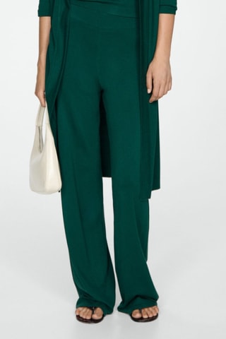 Pantalon maille wideleg - Vert foncé
