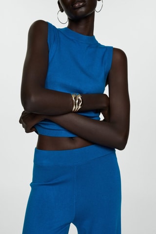Pantalon maille wideleg - Bleu électrique