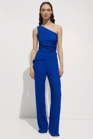 Pantalon droit fluide - Bleu