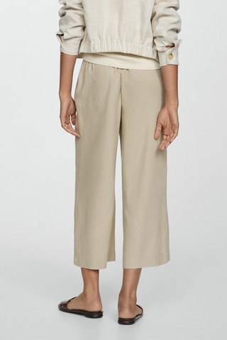 Pantalon wideleg lin - Beige