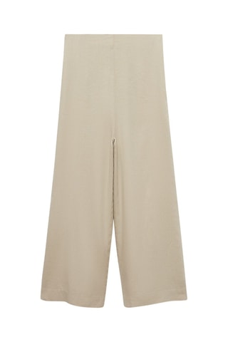 Pantalon wideleg lin - Beige