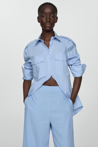 Pantalon wideleg lin - Ciel