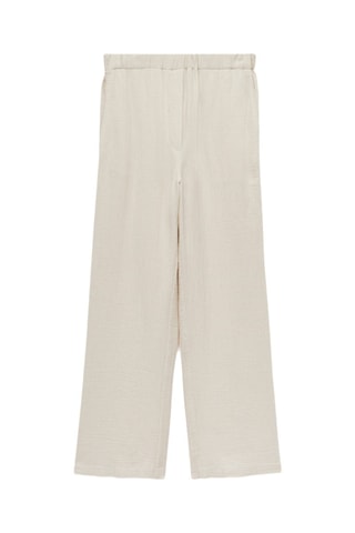 Pantalon wide leg coton - Ecru