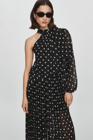 Pantalon plissé pois - Noir
