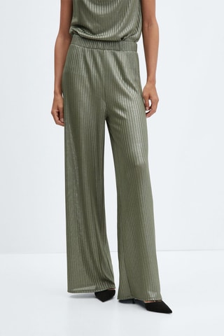 Pantalon wideleg taille élastique - Noir