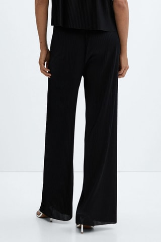 Pantalon wideleg plissé - Noir