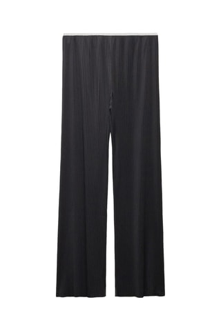 Pantalon wideleg plissé - Noir