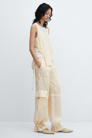 Pantalon cargo Lyocell - Ecru