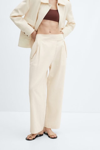 Pantalon pinces croisé - Blanc