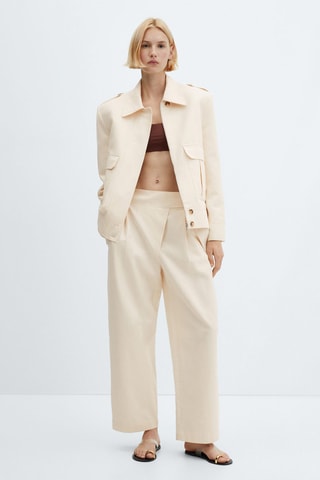 Pantalon pinces croisé - Blanc