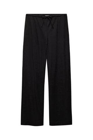 Pantalon wideleg taille élastique - Noir
