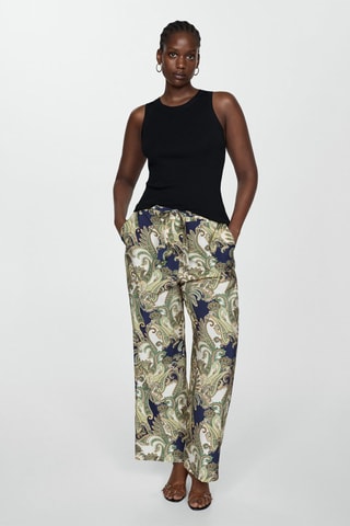 Pantalon imprimés noeud - Vert