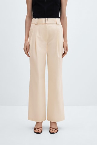 Pantalon à pinces ceinture - Blanc