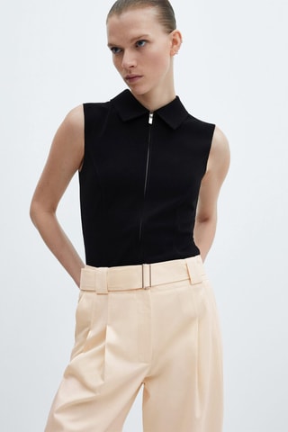 Pantalon à pinces ceinture - Blanc