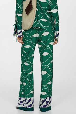 Pantalon droit imprimé - Vert